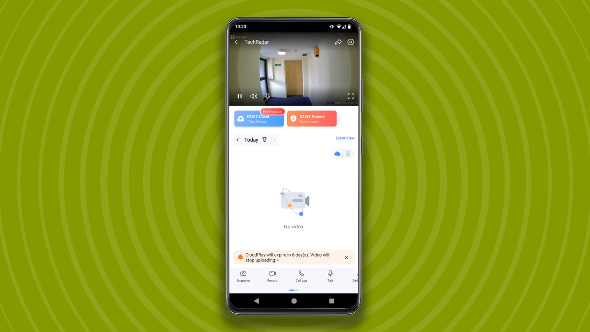 Live camera view in Ezvizlife app