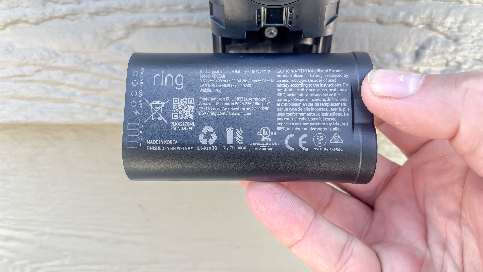 Ring Battery Doorbell Pro Retinal 4K battery