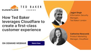 A webinar screen with contributor images on how Ted Baker creates first-class customer experiences