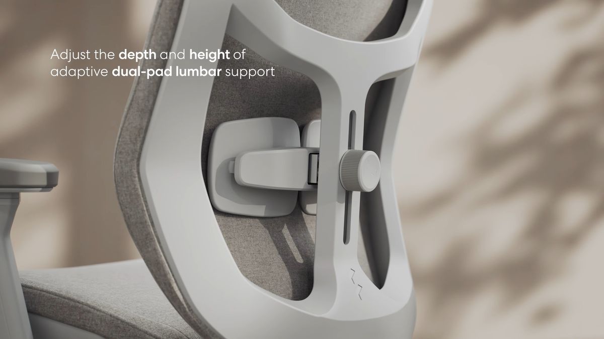 The updated lumbar support of the Fractal Refine 2