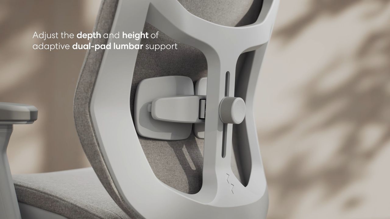 The updated lumbar support of the Fractal Refine 2