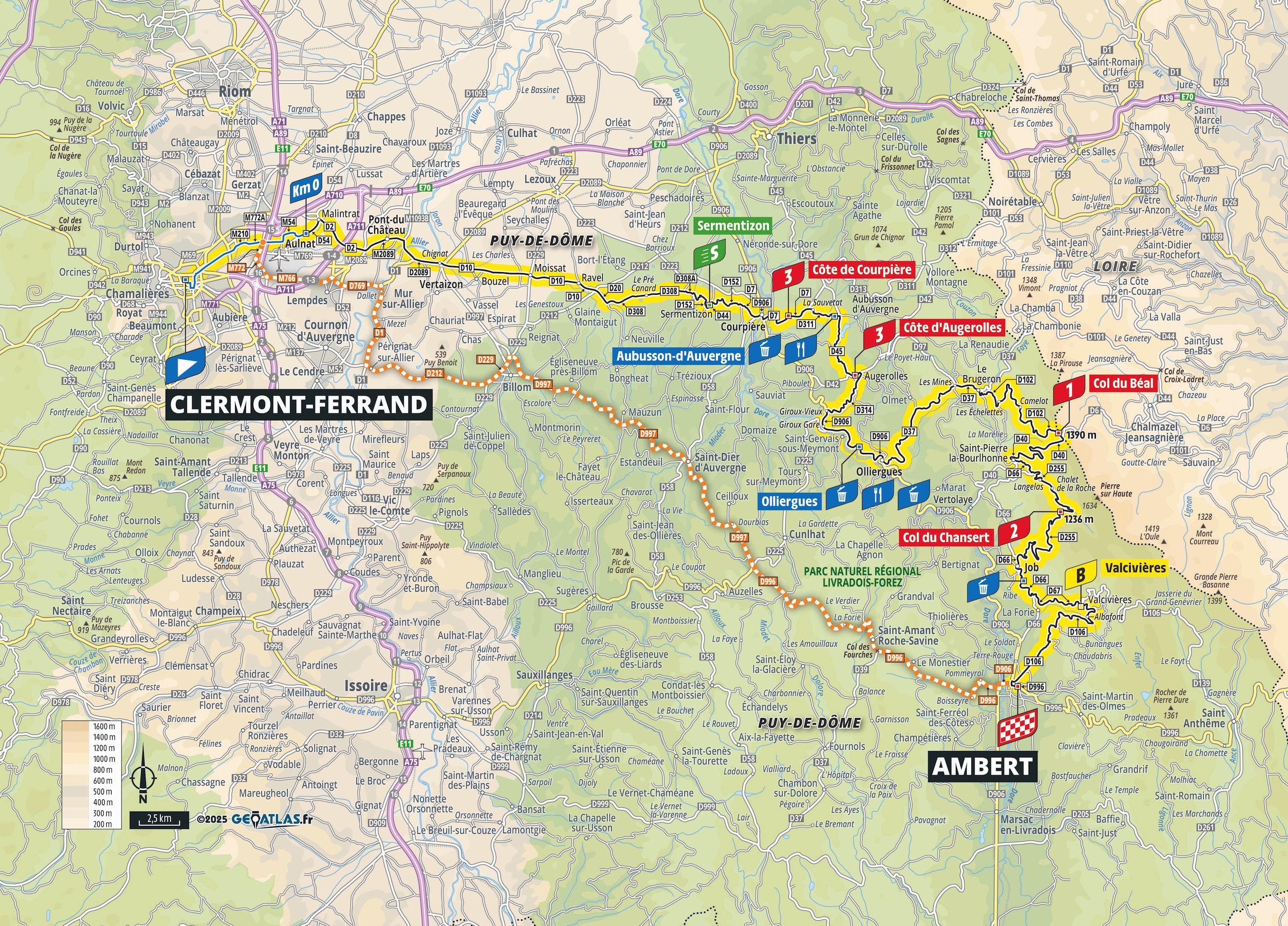 Tour de France Femmes 2025 stage 6 map