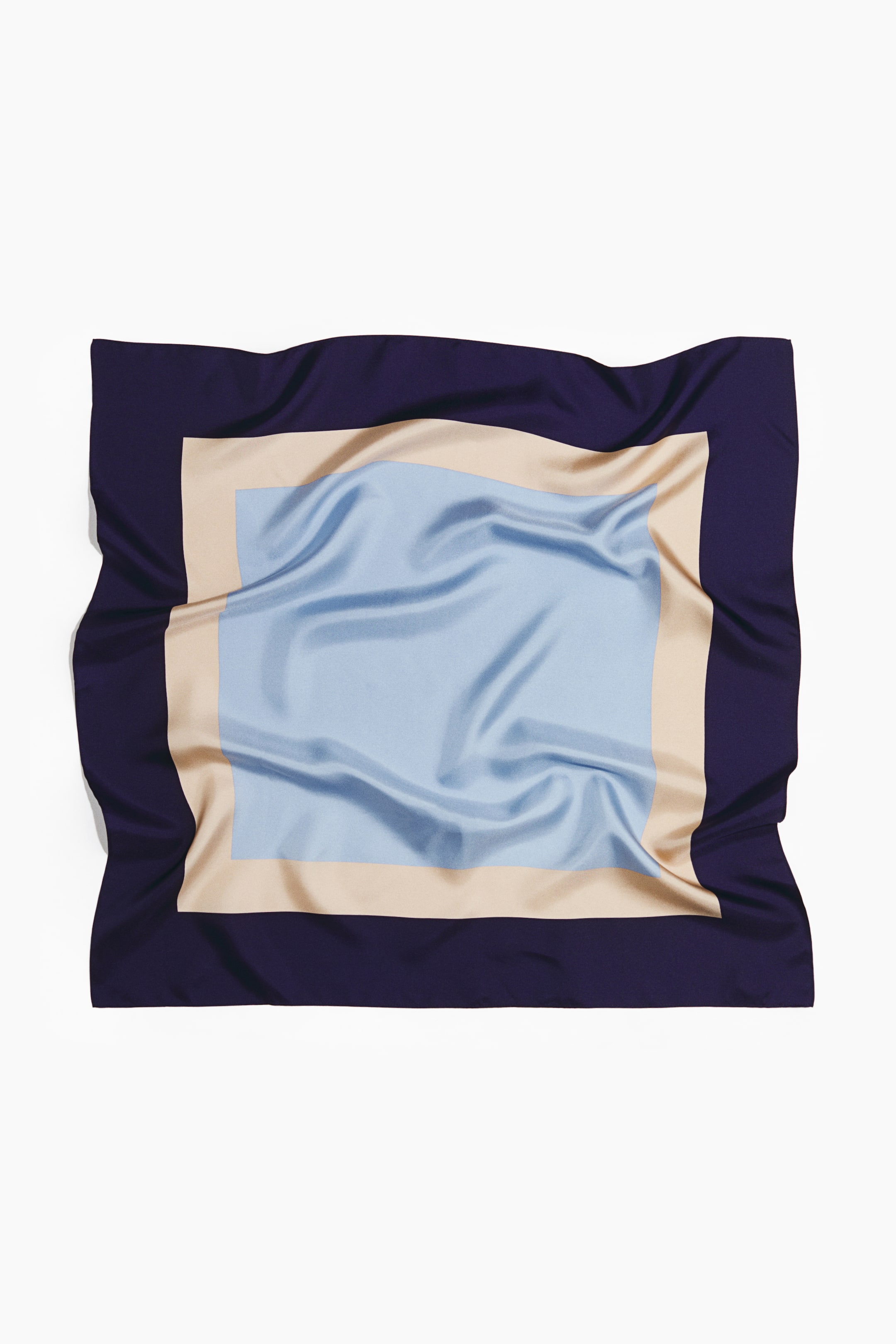 Silk Scarf - Light Blue/color Block