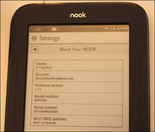 Find the Nook Simple Touch Firmware Version Number
