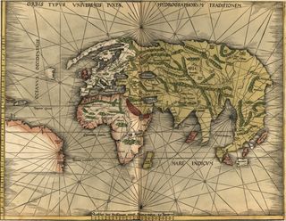 Modern world map in 1513 Ptolemy