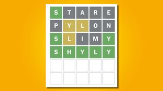 Wordle answer 729 on a yellow background