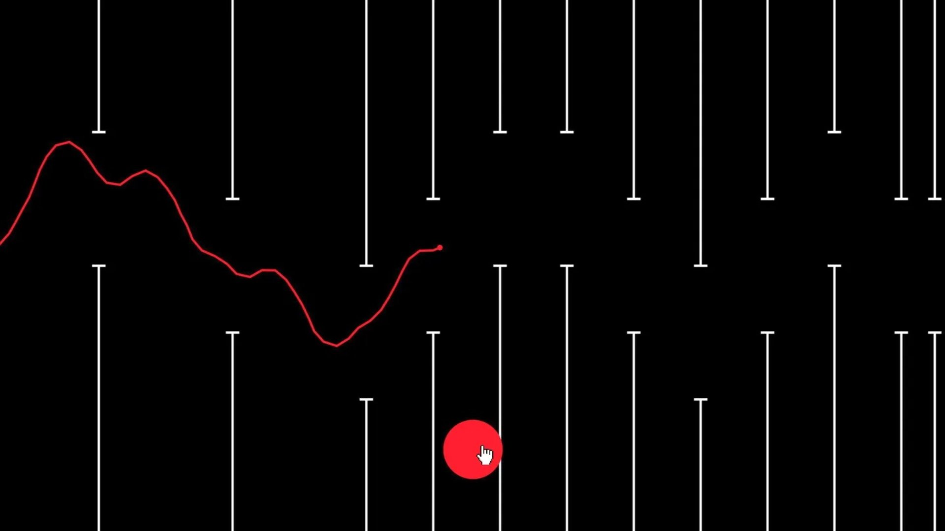 Pocket Boss screenshot showing a chart make up of lines that a cursor is moving