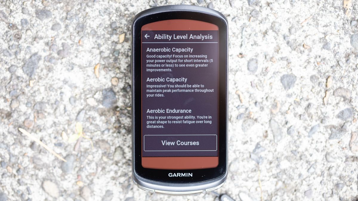 Garmin Edge 1040 Solar detail of ability analysis