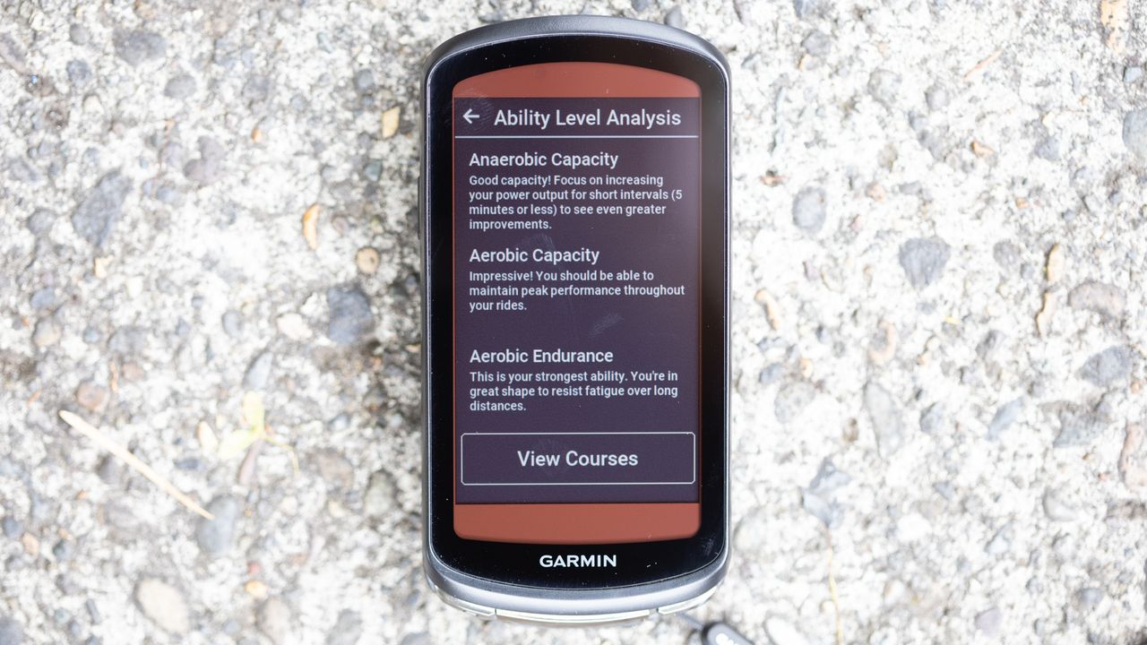 Garmin Edge 1040 Solar detail of ability analysis