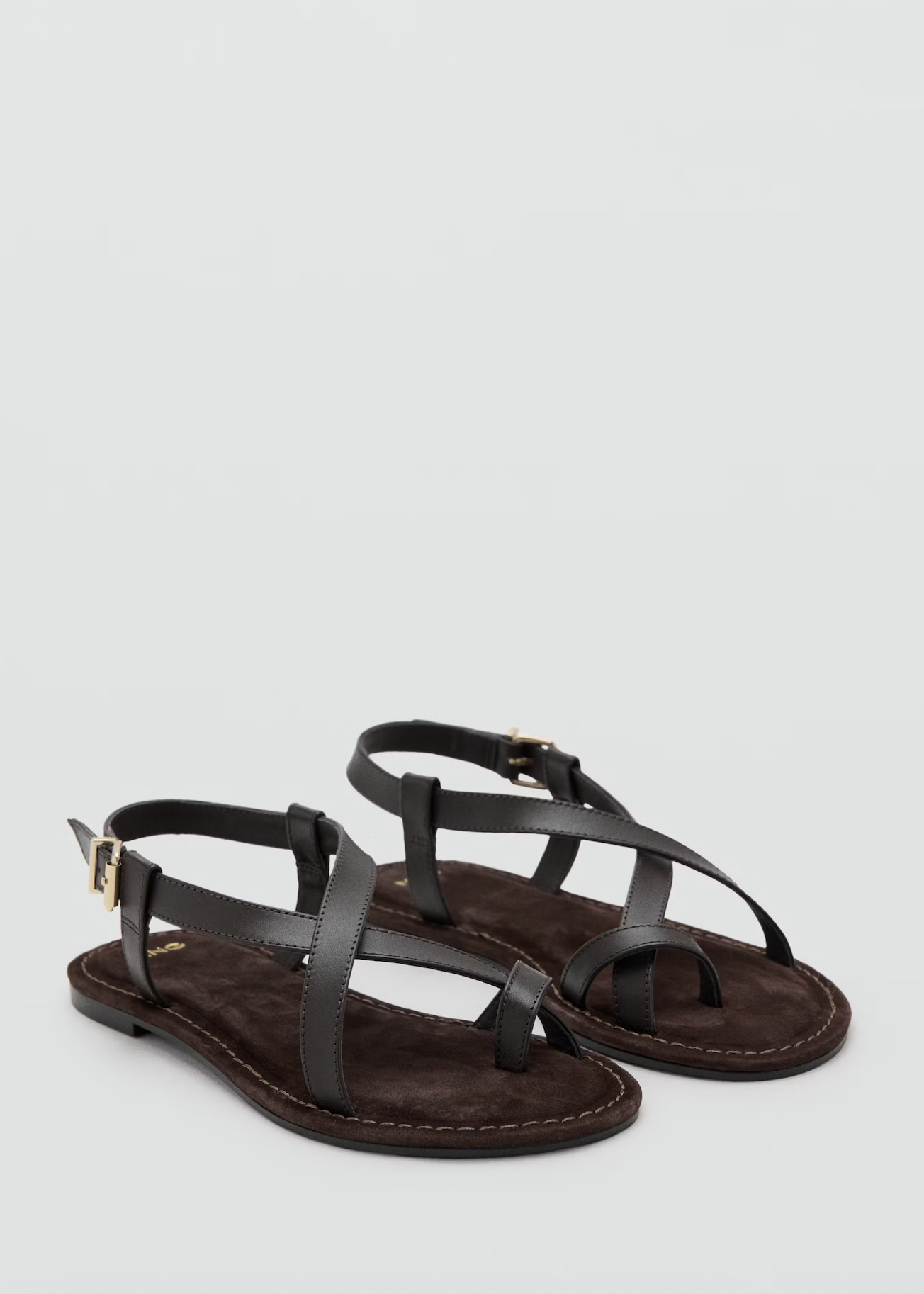 MANGO, Cross-Strap Leather Sandals - Women | Mango United Kingdom