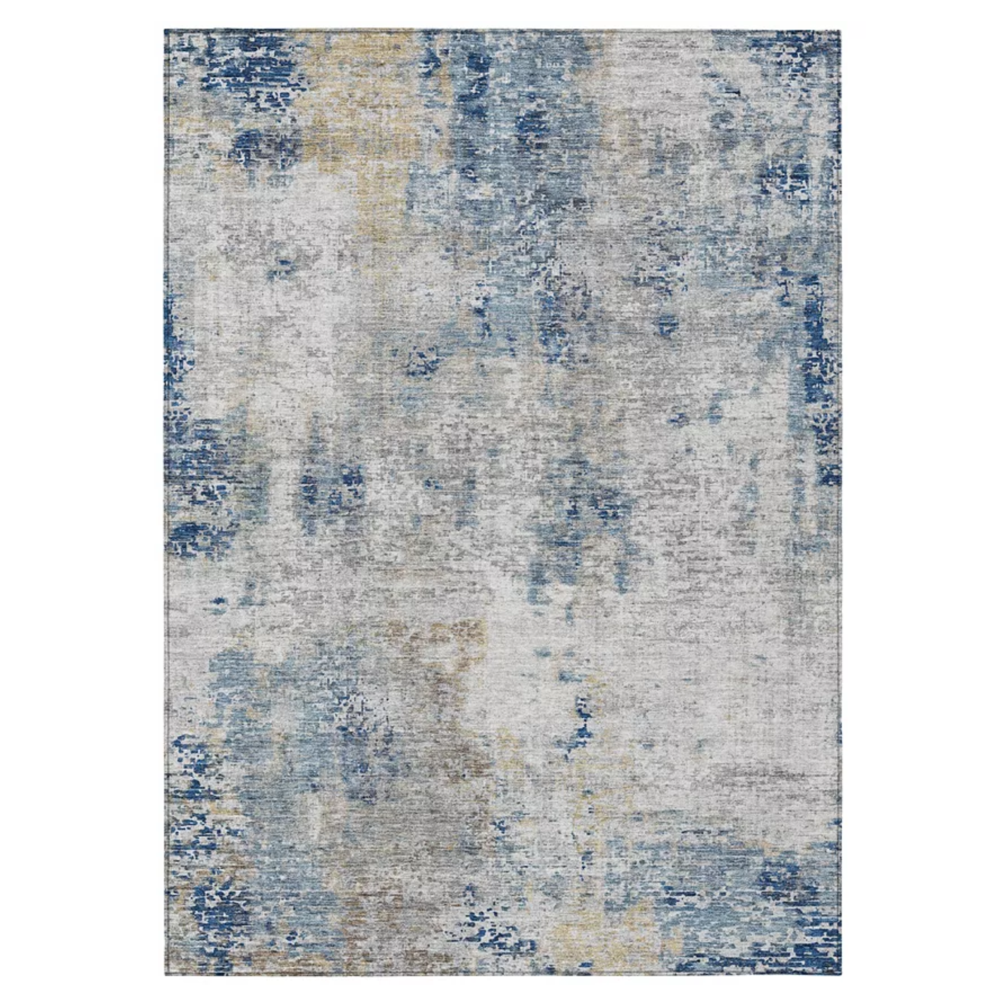 an abstract blue rug