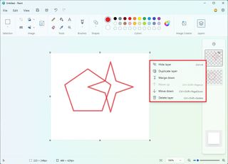 Paint layer context menu