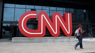 CNN logo outside CNN Center in Atlanta 
