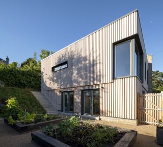 self build house with larch timber cladding