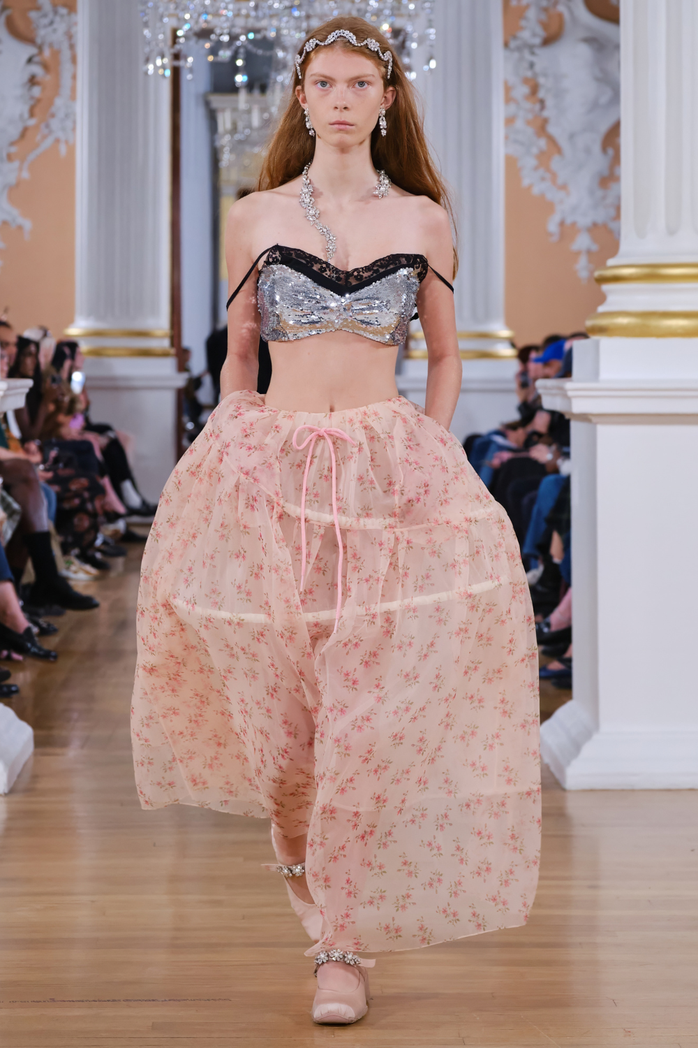 Simone Rocha Spring/Summer 26 floral skirt and sequin bra