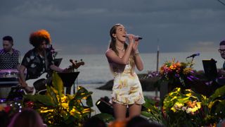 Allegra Miles performs on stage in Hawaii on American Idol