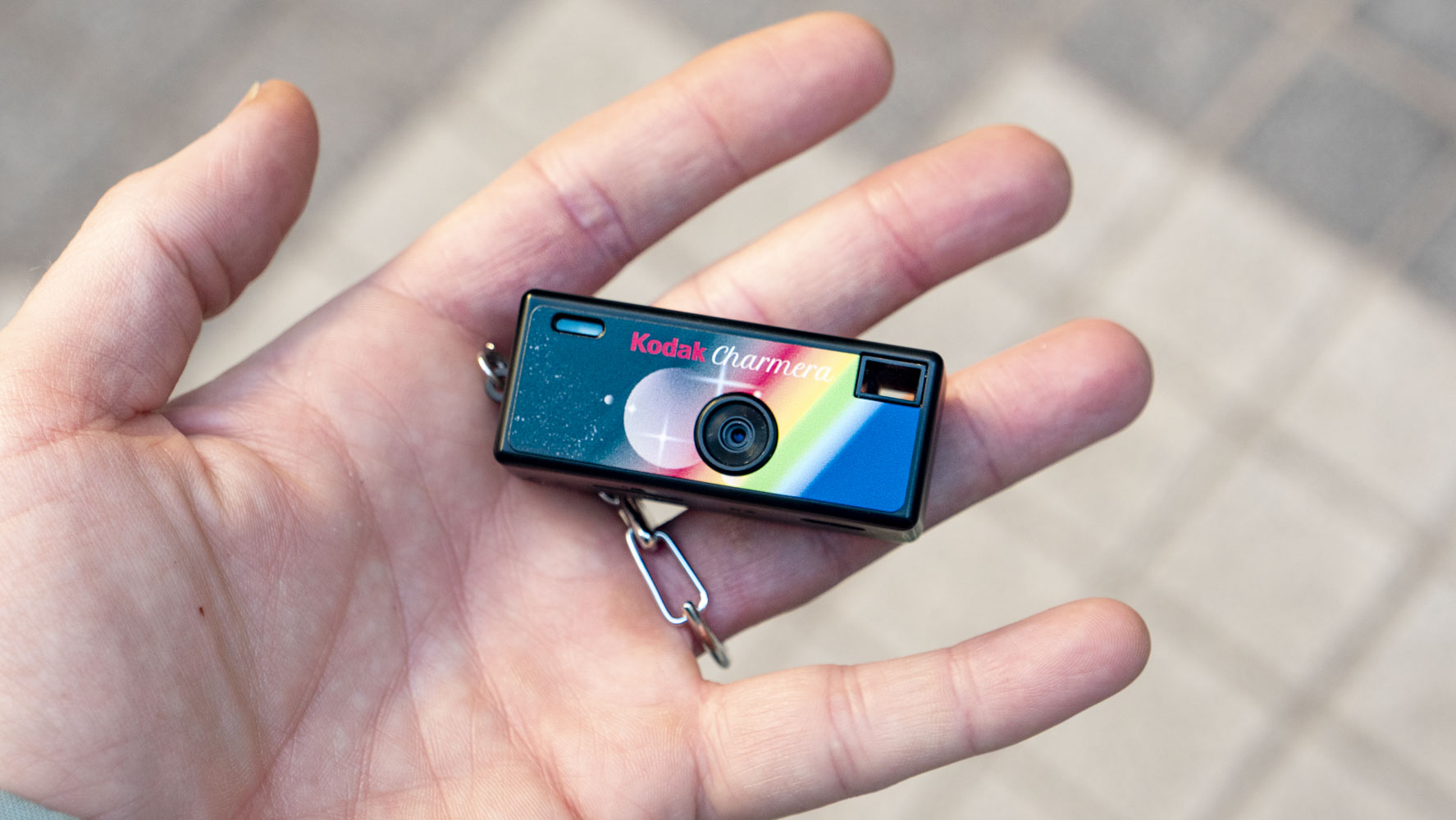 Kodak Charmera compact camera in user's hand