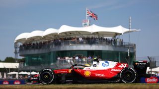 Lewis Hamilton's Ferrari at Silverstone Circuit for British Grand Prix 2026