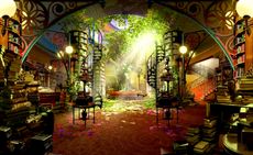Art installation library set, by Neil Gaiman for The Art of Elysium’s Heaven 2024 gala
