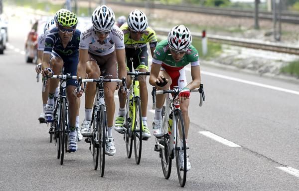 Giovanni Visconti drives the breakaway