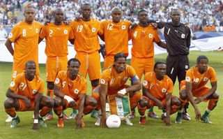 Ivory Coast team line-up photo, 2006 World Cup