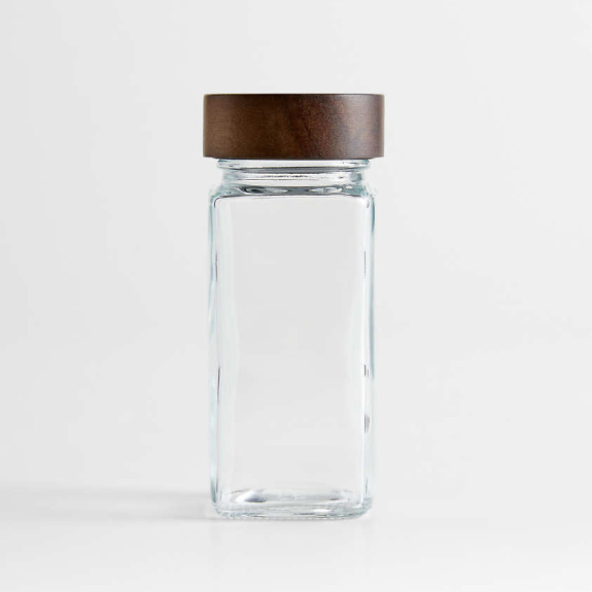 Glass spice jar with acacia wood lid