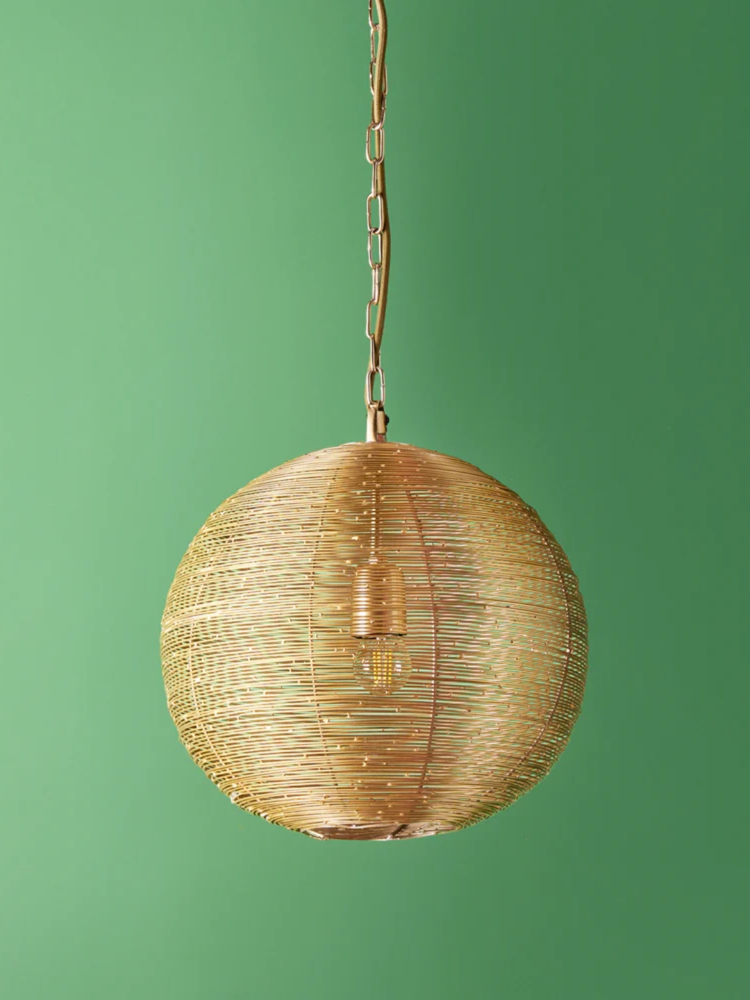 Pooky Lighting, Spangle Ball Pendant in Antique Brass