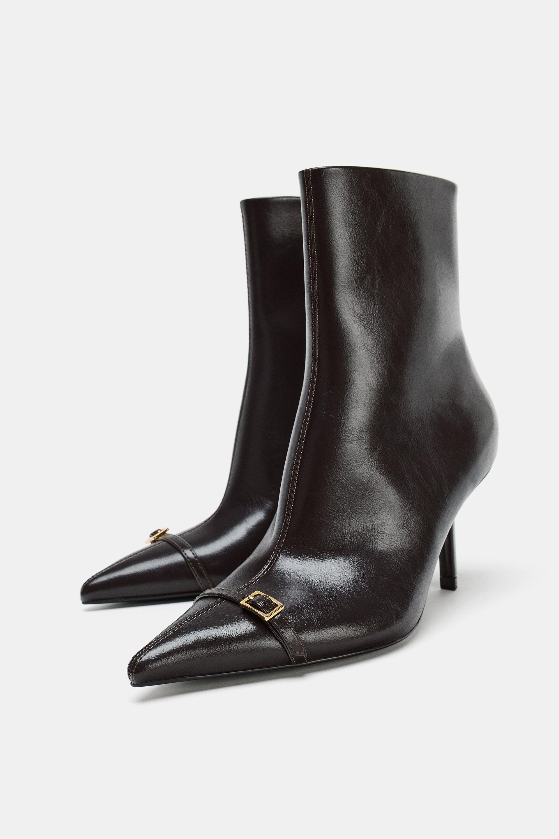 Buckle Stiletto Ankle Boots