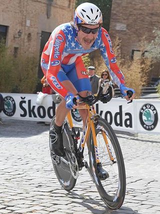 David Zabriskie (Slipstream) had the fastest time until Cancellara knocked him out of the top spot.
