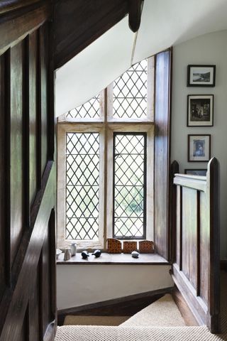 leaded windows in hall
