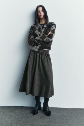 Zw Collection Midi Layered Skirt