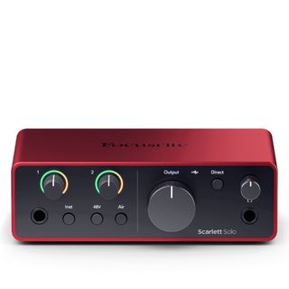 A Focusrite Scarlett Solo 4th Gen audio interface