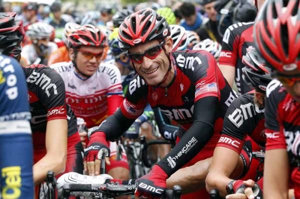 A veteran, George Hincapie (BMC) in relaxed mood