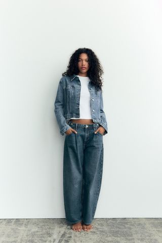 Mid-Rise Trf Cropped Balloon Jeans