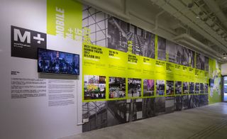 Display panels at the ground floor lobby of M+ Pavilion depicting the evolution of M+ over the past five years