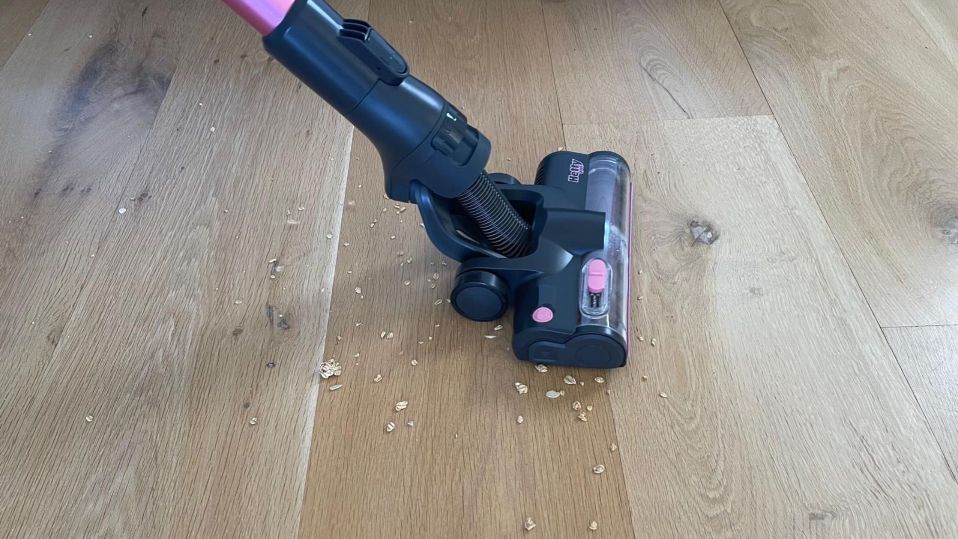 Hetty Quick Cordless Vacuum being tested in my home