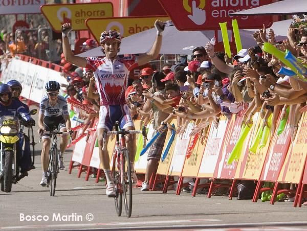 Daniel Moreno (Katusha) celebrates his stage victory