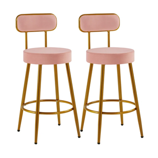 Pink and gold counter stools