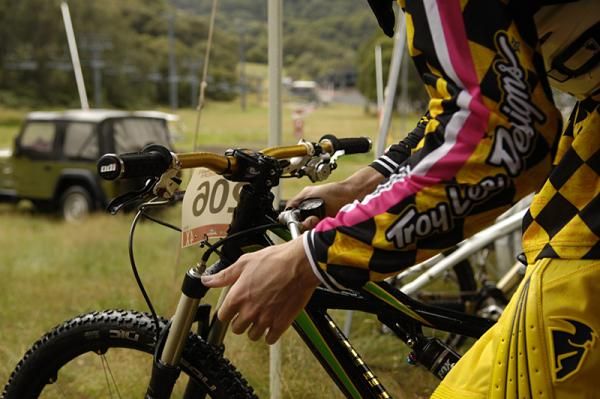 Last minute fork adjustments were made to suit the slippery contditions.