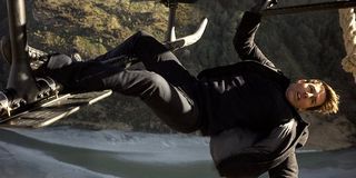 Tom Cruise hanging from a helicopter in Mission: Impossible Fallout