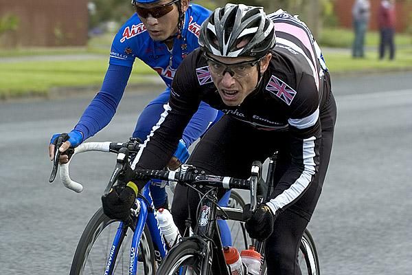 Dean Downing (Rapha-Condor) feeling the strain of a hard day in the saddle.