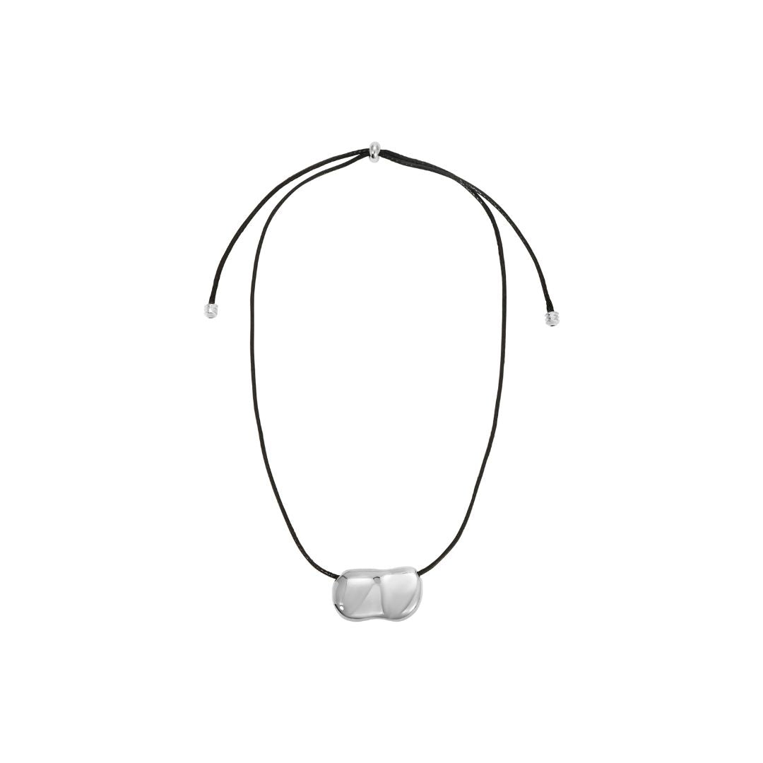 Pebble Necklace Silver/black