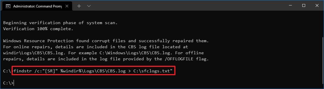 SFC log file