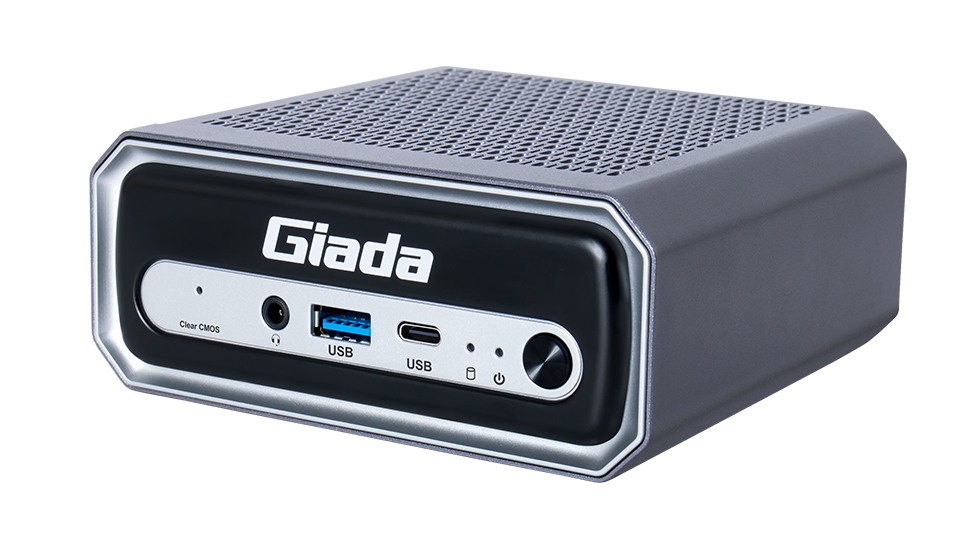 A Giada N601 mini-PC on a white background.