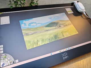 XPPen Artist Pro 27 Gen 2 review; photos of a large drawing tablet