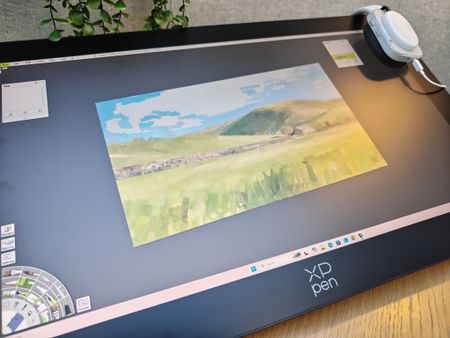 XPPen Artist Pro 27 Gen 2 review; photos of a large drawing tablet