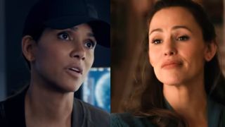 Screenshots of Halle Berry in Moonfall and Jennifer Garner in Yes Day