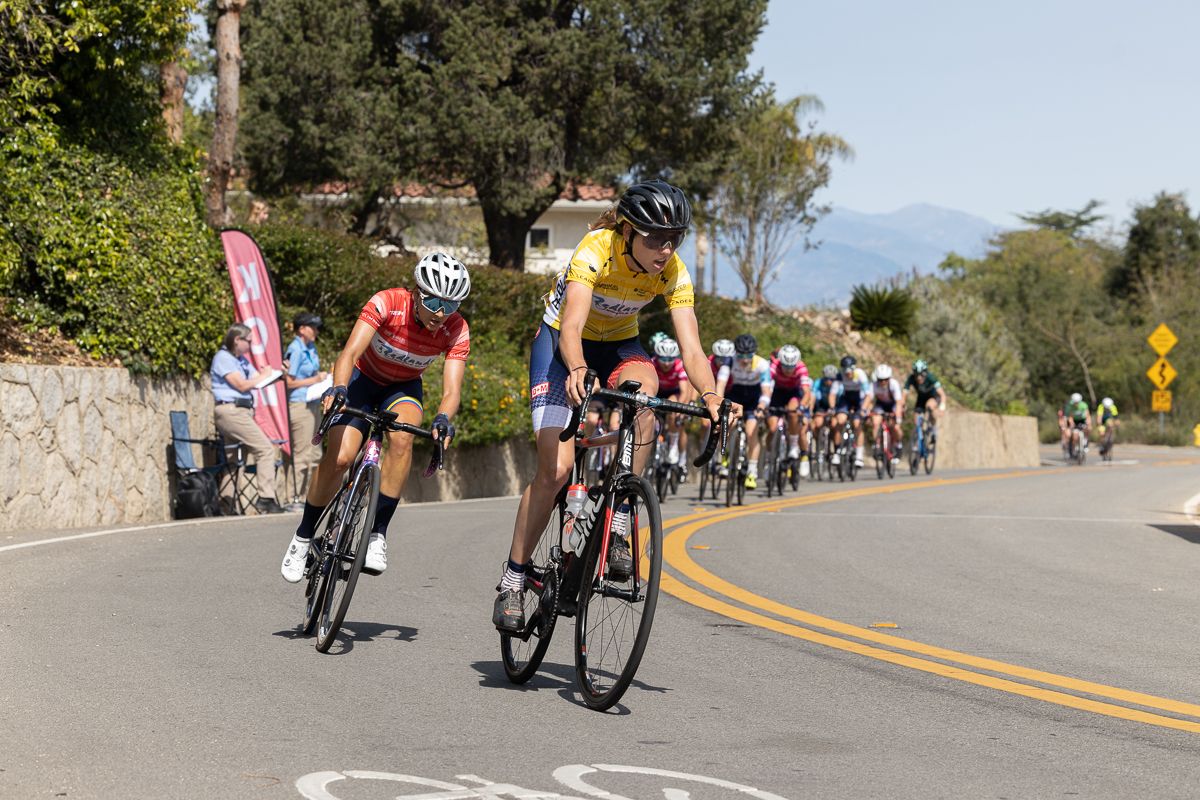 Emily Marcolini (3T/Q+M Cycling) had to do a lot of work on her own as the race progressed trying to bring back a break of two.