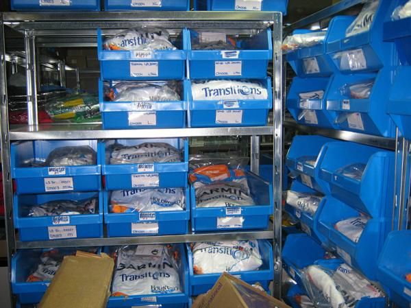 A stock of fresh Garmin-Transitions jerseys.