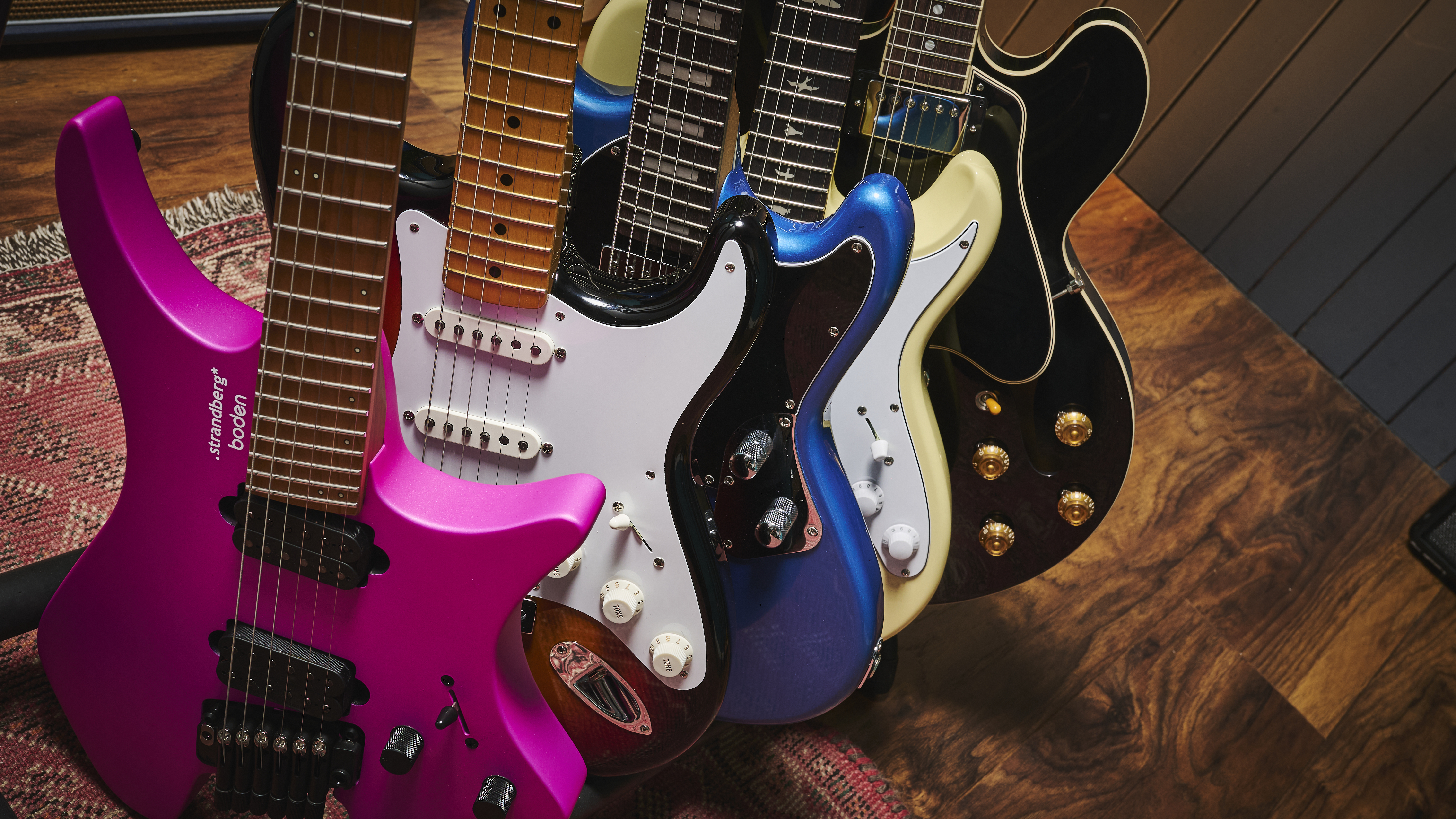 A collection of the best electric guitars ready to be tested